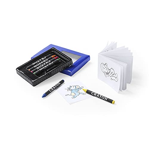 MIRVEN - Lote de 20 Estuches Cada uno Incluye 6 Ceras más un Bloc con 20 Hojas con Dibujos para Colorear. Regalos Infantiles cumpleaños, colegios , Fiestas Infantiles, Detalles Baratos para niños.