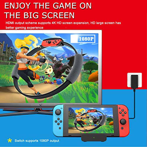 MISSJJ Switch Dock Set, Base de Conexión para NS Switch, Adaptador HDMI 1080P para NS, Soporte para Switch Dock Tradicional con Puerto Entrada USB C y USB 3.0/2.0, Compatible con Nintendo Switch/Lite