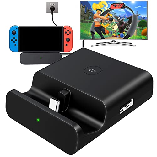 MISSJJ Switch Dock Set, Base de Conexión para NS Switch, Adaptador HDMI 1080P para NS, Soporte para Switch Dock Tradicional con Puerto Entrada USB C y USB 3.0/2.0, Compatible con Nintendo Switch/Lite