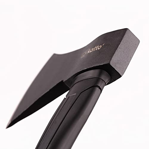 Mivos Hacha Pequeña de 600 g con Mango de Fibra de Vidrio y Hoja de Acero al Carbono / Hacha de Mano para Jardín y Bosque / Hacha de Tala Universal con Mango de Goma / Mini Hacha