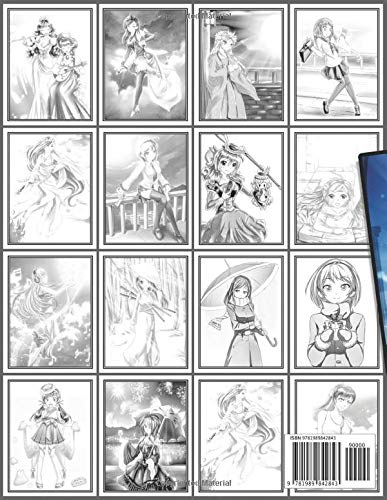 Mixed Anime, A Grayscale Coloring Book: 32 Illustrations for Anime Lovers to Color and Find Relaxation