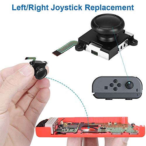MMOBIEL Joystick Analógico de Reemplazo de Palo de Pulgar para el Interruptor de Nintendo Controlador de Alegría - Incluye Tri-Ala, Destornilladores Cruzados + 4 Tapas de Palo de Pulgar