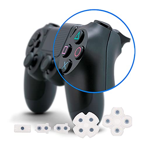 MMOBIEL Juego de almohadillas conductoras de goma y silicona para el mando PlayStation 4 Dualshock 4 JDS030 / 040 Destornillador (+) incl.