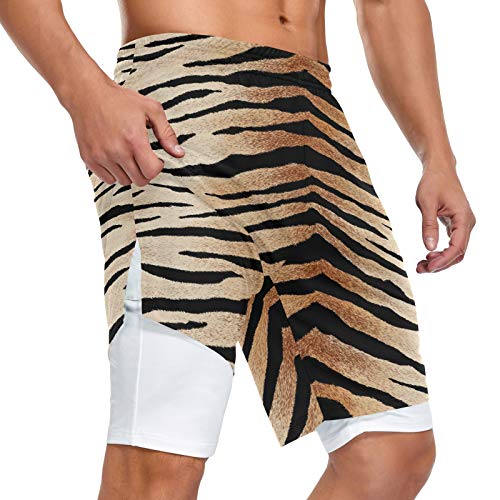 Mnsruu Animal Tiger Skin - Pantalones cortos para hombre
