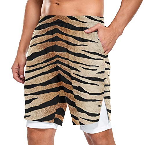 Mnsruu Animal Tiger Skin - Pantalones cortos para hombre