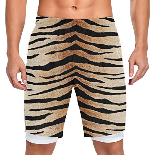 Mnsruu Animal Tiger Skin - Pantalones cortos para hombre