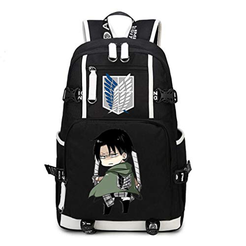 Mochila de lona de gran capacidad para ordenador portátil, estilo informal, de Attack on Titan/Shingeki no Kyojin Anime, mochila de lona y PU