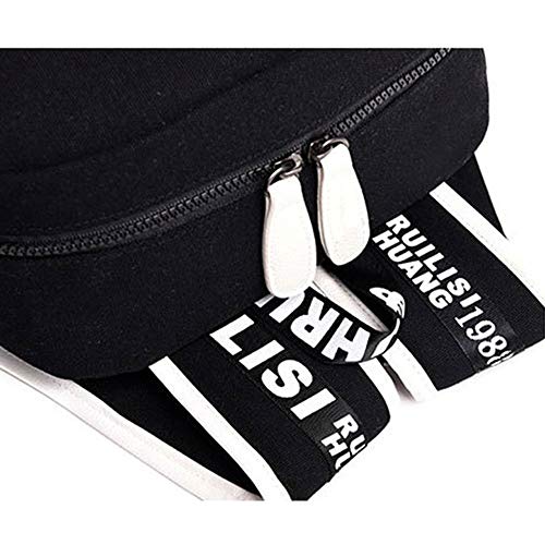 Mochila De Viaje Al Aire Libre, Bolsa De Estudiante con Impresión De Juego Dead by Daylight, Mochila De Lona para Computadora Portátil Universitaria (Gran Espacio, Negro, Luminoso)