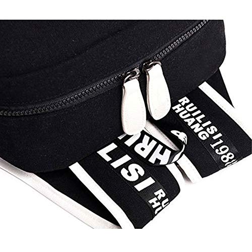 Mochila De Viaje Al Aire Libre, Bolsa De Estudiante con Impresión De Juego Dead by Daylight, Mochila De Lona para Computadora Portátil Universitaria (Gran Espacio, Negro, Luminoso)