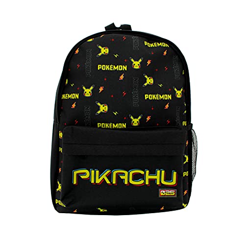 Mochila Pokemon | Mochila Pokemon | Regreso a la escuela | Accesorios Pokemon | Mochila para niños y niñas | Bolsa escolar (negro y amarillo)