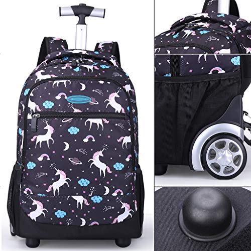 Mochilas Escolares con Ruedas, Mochila Escolar para Niños con Rueda Gran Capacidad Maleta Infantil Caja Trolley, Equipaje De Bolsillo De La Escuela Portátil,G