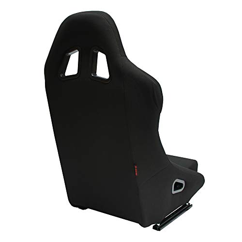 MODAUTO Asiento Deportivo para Coches,Baquets Deportivo de Tela,Adaptable para Coche,Ríeles incluidos,Simulador de Conducción ,Modelo N001L,Negro