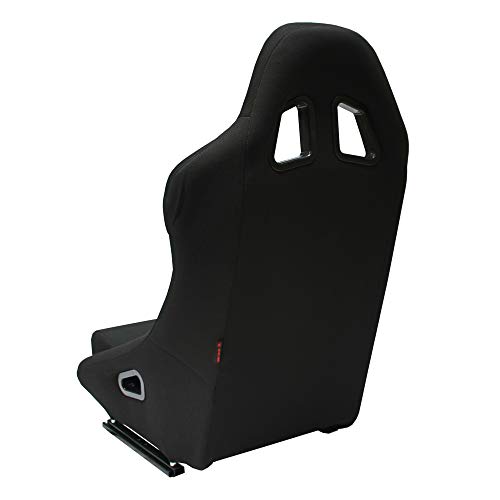 MODAUTO Asiento Deportivo para Coches,Baquets Deportivo de Tela,Adaptable para Coche,Ríeles incluidos,Simulador de Conducción ,Modelo N001L,Negro