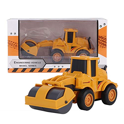 Modelo de vehículo de ingeniería de aleación de alta simulación, Mini vehículos de construcción Coche de ingeniería de rotación de 360 grados Juguete de camión volquete(Rodillo de camino)
