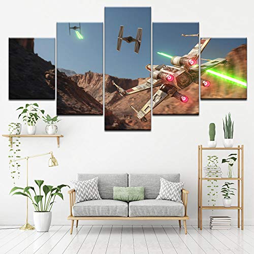 Modular Canvas Pictures Painting Home Decoration 5 Tablet Game Star Movie Wars X Wing Vs Tie Fighter Printmaking Living Room Wall Art Poster