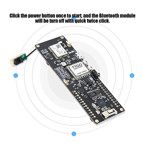 Módulo Bluetooth, ESP32 NEO-M8N GPS 4MB PSRAM WiFi Tarjeta de Desarrollo del módulo Bluetooth inalámbrico con 4MB Flash, Antena 3D, 64 Bytes FIFO Space, para SoftRF V4.0
