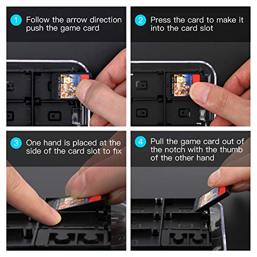 MoKo Caja Protectora Compatible con Tarjeta de Juego de Nintendo Switch, Bolsa PC Concha Dura Portátil con 12 Puestos de Cartucho de Juego, Estuche Transparente para Almacenar Game Cards - Claro
