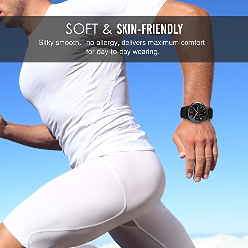 MoKo Correa Compatible con Samsung Galaxy Watch 3 45mm/Galaxy Watch 46mm/Gear S3 Frontier/Classic/Huawei Watch GT2 Pro/GT/GT2 46mm, 22mm Pulsera Deportiva de Silicona de Repuesto - Negro