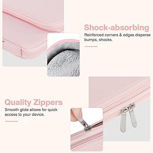 MoKo Funda Ordenador Portátil 13-13.3', Compatible con Surface Pro 8, Macbook Pro M1 Pro/M1 MAX 14.2 2021, Chromebook MacBook Air 13' Retina, Pro 13", iPad Pro 12.9, Chromebook, Maletín con Asa, Rosa