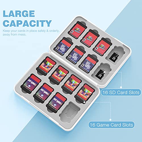 MoKo Funda para Almacenamiento para Switch Juegos Compatible con Nintendo Switch & Switch Lite & Switch OLED, Organizador de 16 Tarjetas de Juego Impermeable Estuche Caja de Tarjeta - Panda Lindo