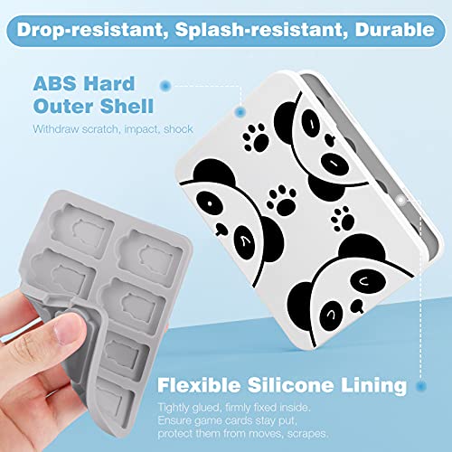 MoKo Funda para Almacenamiento para Switch Juegos Compatible con Nintendo Switch & Switch Lite & Switch OLED, Organizador de 16 Tarjetas de Juego Impermeable Estuche Caja de Tarjeta - Panda Lindo