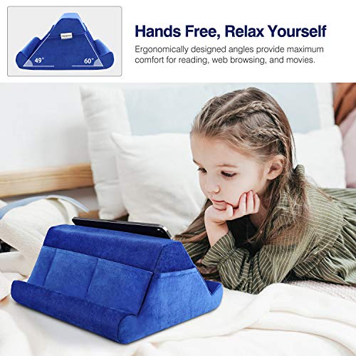 MoKo Soporte de Almohada de Terciopelo para Tableta, Multi-ángulo Suave y Portátil de Lectura Compatible con iPad Mini 6/8ª10.2/Air 4ª10.9/10.2"/Air 3/2/Pro 12.9 5ª 2021/10.5/9.7 - Gemas Verde