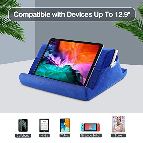 MoKo Soporte de Almohada de Terciopelo para Tableta, Multi-ángulo Suave y Portátil de Lectura Compatible con iPad Mini 6/8ª10.2/Air 4ª10.9/10.2"/Air 3/2/Pro 12.9 5ª 2021/10.5/9.7 - Gemas Verde