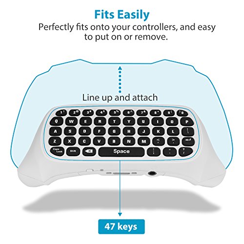 MoKo Xbox One Mini Teclado Retroiluminado Verde, Teclado con Diseño Americano Receptor Inalámbrico 2.4G con Auricular y Conector de Audio para Xbox Series X/Series S/One/One S/One Elite - Blanco