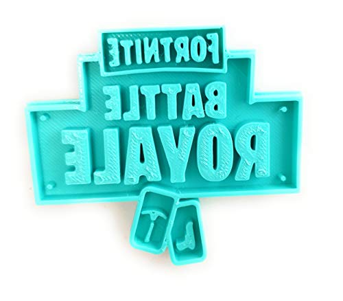 Molde Cortador y Marcador de Galletas Battle Royale con forma de Fortnite logo (Turquesa)