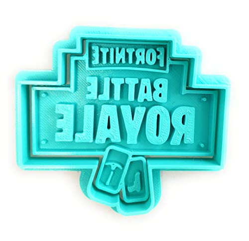 Molde Cortador y Marcador de Galletas Battle Royale con forma de Fortnite logo (Turquesa)