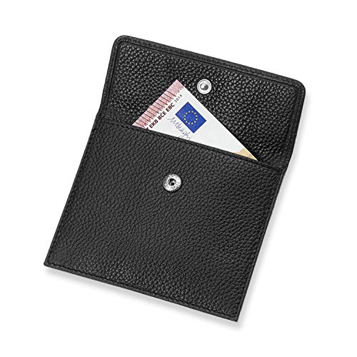 Moleskine - Monedero clásico, 100% Piel con 2 Bolsillos para Tarjetas de crédito y Billetes, tamaño 10.5 x 2.6 x 14 cm, Negro