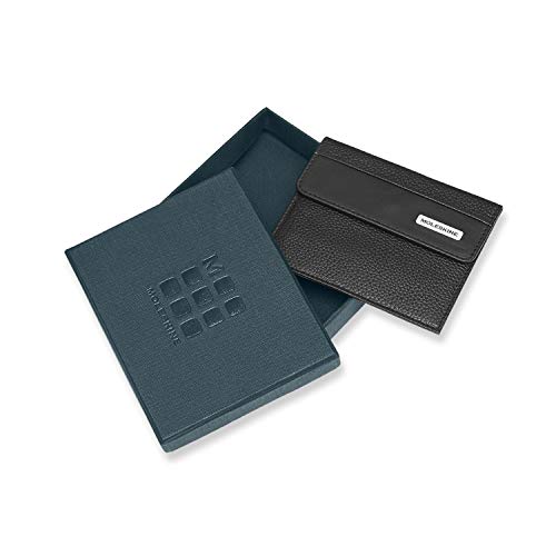 Moleskine - Monedero clásico, 100% Piel con 2 Bolsillos para Tarjetas de crédito y Billetes, tamaño 10.5 x 2.6 x 14 cm, Negro
