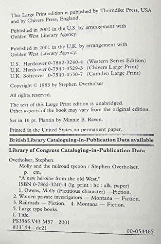Molly and the Railroad Tycoon (Thorndike Press Large Print Western Series)