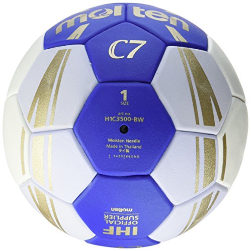 Molten H1C3500 - Balón de Balonmano reglamentario IHF, categoría Infantiles, Azul y blanco, Talla 1