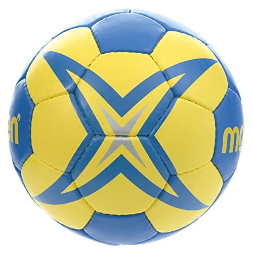 Molten H1X2200 Balón de Balonmano, Bebé-Niños, Amarillo y Azul, Talla 1