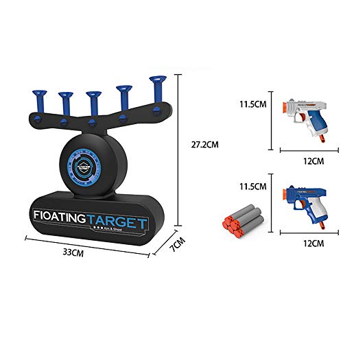 MOMSIV Juego de objetivo flotante, juego de objetivos flotantes, juguete eléctrico para niños y niñas de espuma Dart Blaster juego de disparo con 2 pistolas, 10 dardos de tiro y 10 bolas flotantes