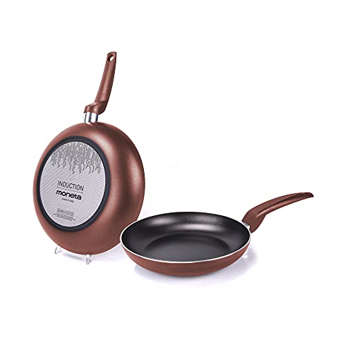 Moneta Stratomax, Juego de Sartenes 20 + 24 + 28 cm, Aluminio, Color Negro, para todo tipo de cocinas incluida inducción