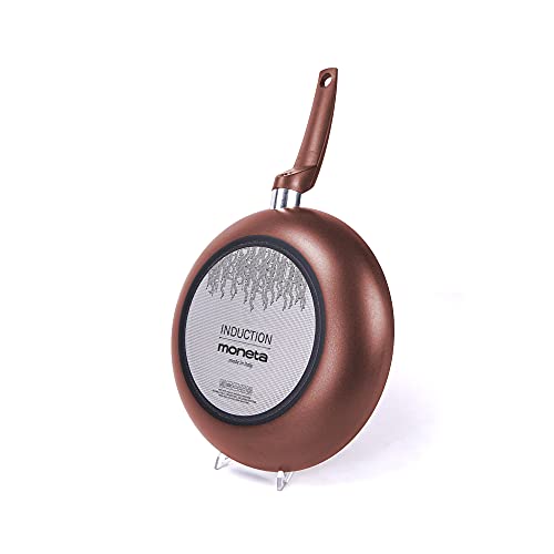 Moneta Stratomax, Juego de Sartenes 20 + 24 + 28 cm, Aluminio, Color Negro, para todo tipo de cocinas incluida inducción