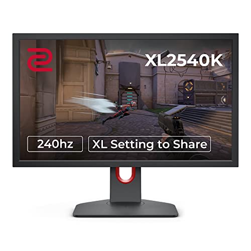 Monitor para juegos BenQ ZOWIE XL2540K de 24.5 pulgadas y 240 Hz, Base más pequeña, Regulación flexible de altura e inclinación, XL Setting to Share, Menú rápido personalizable