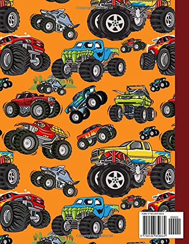 Monster Truck Composition Notebook: Pretty College Ruled Notebook With Funny Monster trucks Pattern Cover Design to Write in - Size 8.5 x 11 For ... Teens (Lined Notebook Paper College Ruled)