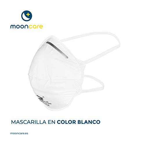 Mooncare Mascarilla FFP2 Autofiltrante, Cabeza, [Pack 20 Uds], [No Reutilizable], Certificada/Homologada, Aprobadas por INGESA