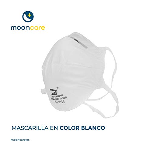 Mooncare Mascarilla FFP2 Autofiltrante, Cabeza, [Pack 20 Uds], [No Reutilizable], Certificada/Homologada, Aprobadas por INGESA