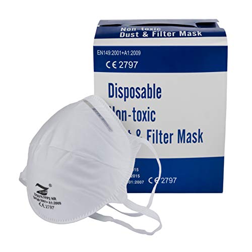 Mooncare Mascarilla FFP2 Autofiltrante, Cabeza, [Pack 20 Uds], [No Reutilizable], Certificada/Homologada, Aprobadas por INGESA
