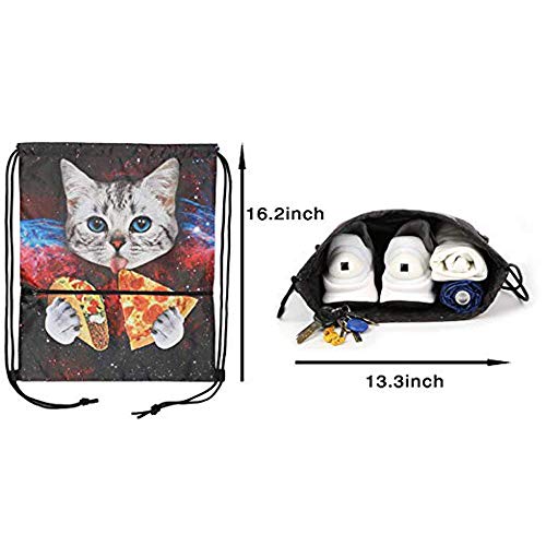 Morbuy Bolsa de Cuerda, Impresión 3D Mochila con cordón Mochila Cuerda Bolsas de Gimnasia Escuela Casual para Unisex Deportes al Aire Libre Viajes Playa Natación Gimnasio (41 * 34cm, Dinosaurio B)