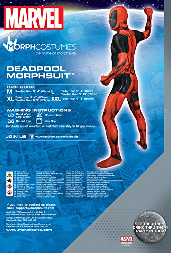 Morphsuits MLDPX - Deadpool trajes adultos, XL, 180 a 186 cm, multicolor , color/modelo surtido