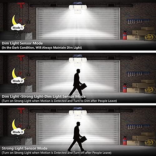 morpilot Luz Solar Exterior 4 Cabezas, 214 LED 1500 LM, Detector de movimiento, Iluminación gran angular de 360°, Clasificación de Impermeable IP65, Apto para jardín, patio, garaje