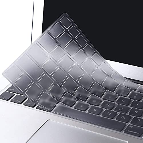MOSISO Cubierta del Teclado Protectora Compatible con MacBook Pro 13, 15 Pulgadas (con/sin Pantalla Retina)/Compatible con MacBook Air 13 Pulgadas(Versión 2010-2017)(EU Layout),Claro