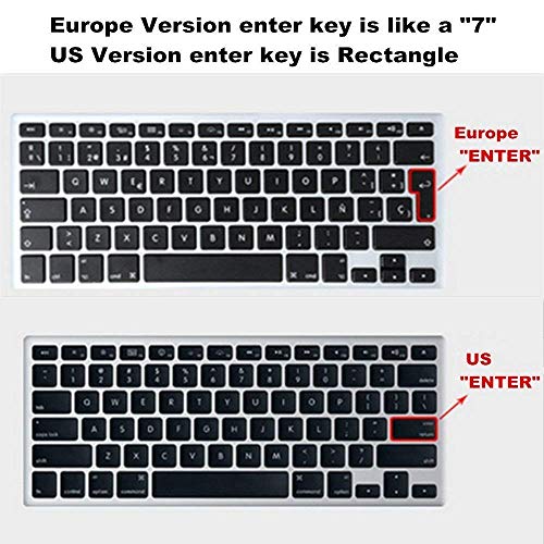 MOSISO Cubierta del Teclado Protectora Compatible con MacBook Pro 13, 15 Pulgadas (con/sin Pantalla Retina)/Compatible con MacBook Air 13 Pulgadas(Versión 2010-2017)(EU Layout),Claro