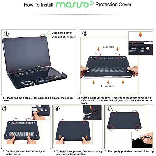 MOSISO Funda Dura Compatible con MacBook Pro 13 Pulgadas con CD-ROM A1278 (Versión 2012/2011/2010/2009/2008), Ultra Delgado Carcasa Rígida Protector de Plástico Cubierta, Negro