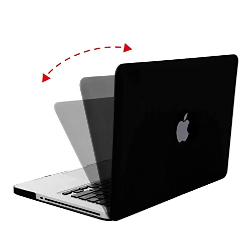 MOSISO Funda Dura Compatible con MacBook Pro 13 Pulgadas con CD-ROM A1278 (Versión 2012/2011/2010/2009/2008), Ultra Delgado Carcasa Rígida Protector de Plástico Cubierta, Negro